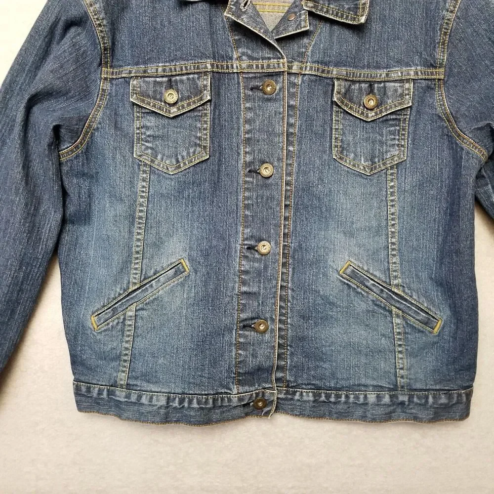 LEVI'S TRUCKER Button-Up Denim Blue Jacket - Youth‎ Size XL 16/18 With Stretch